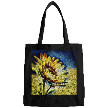 Discover Sunflower Abstract Art Retro Sun Flower Bags
