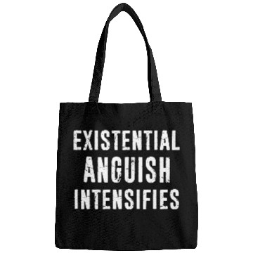 Discover Existential Anguish Intensifies Funny Philosophy Distressed Bags