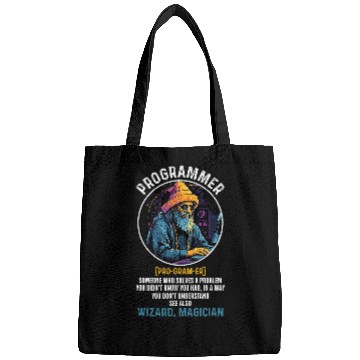 Discover Funny Programmer Definition Coding Tech Software Engineers Bags