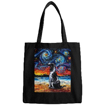Discover English Springer Spaniel Beach Starry Night Dog Art by Aja Bags