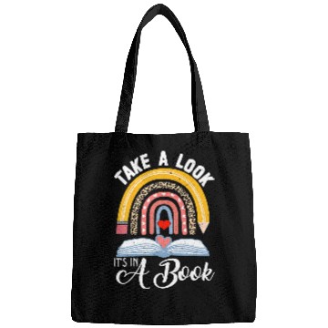 Discover Reading Book Take A Look Its In A Book vintages Reading Bookworm Librarian 9 Reader Bags