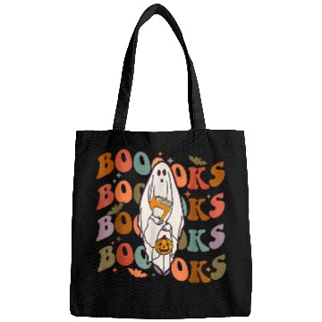 Discover Cute ghosts Book Reading Teacher School Funny Halloween Bags