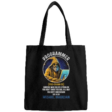 Discover Funny Programmer Definition Coding Information Technology Bags