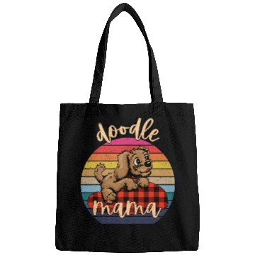 Discover Goldendoodle Mama Puppy Retriever Mixed Breed buffalo plaids Sunset Doodle Dog Bags