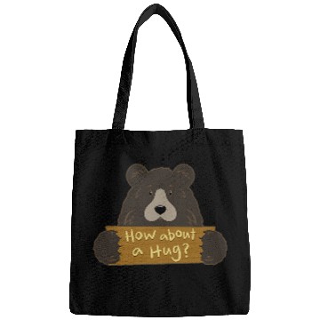 Discover How About a Hug Sign Wilderness Grizzly Bear Bags