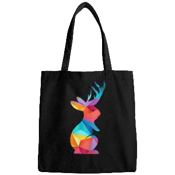 Discover Rabbits Cute Colorful Jackalope Fun Cute Rabbit Animal Lover Graphic Bags