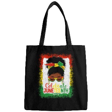 Discover Celebrate Juneteenth Black Women Messy Bun Girls Bleached Bags