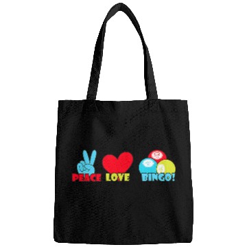 Discover Peace Love Bingo Funny Bingo Player Bingo Lover Bags
