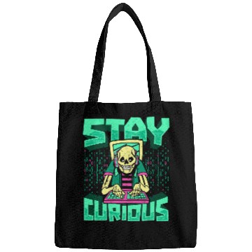 Discover Skeletons Skulls Programmer Skeletons Software Engineer Coder Stay Curious Skull Bags