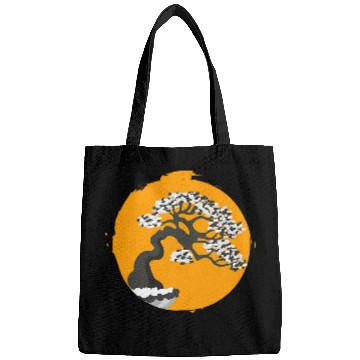Discover Bonsai Tree Enso Circle Calligraphy Zen Buddhist Bags