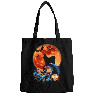 Discover Shih Tzu Dog Scary And Moon Funny Halloween Costume Bags