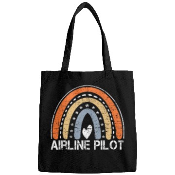 Discover Funny Job Title Worker vintages Rainbow Airline Pilot Bags