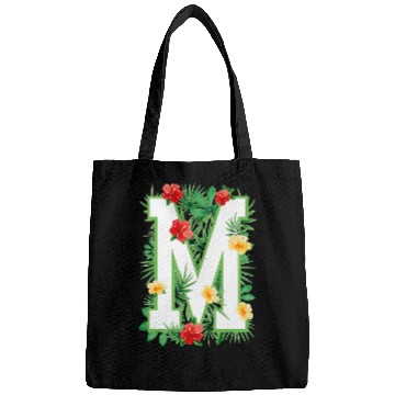Discover Capital Letter M Alphabet Monogram Initial Flower Gardener Bags