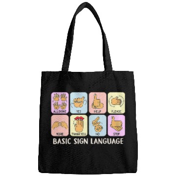 Discover Basic Sign Language Speech Therapist SLP Pathologist Outfit Bags