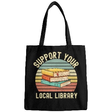 Discover Reading Book Retro Support Your Local Library Book Lovers Librarian Squad Reader Bags