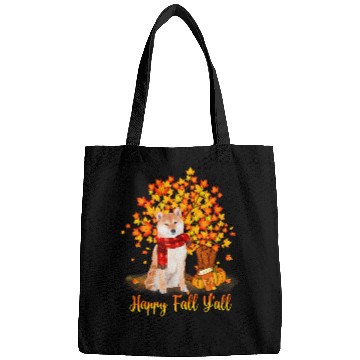Discover Dog Shiba Inu Happy Fall Yall Shiba Inu Dog Lovers Thanksgiving Halloween Bags