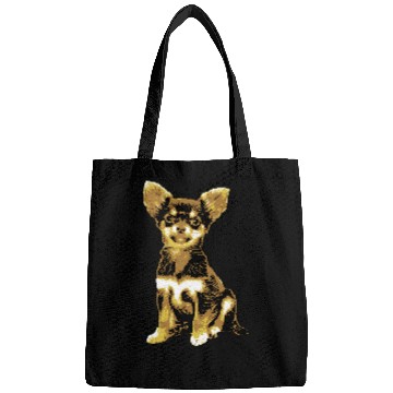 Discover Cute Retro Chihuahua with puppy eyes vintages illustration 1 Bags