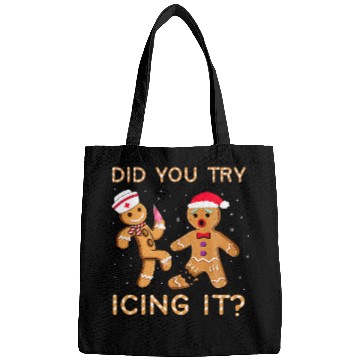 Discover Did You Try Icing It Retro Christmas Gingerbread nurses Squad Bags