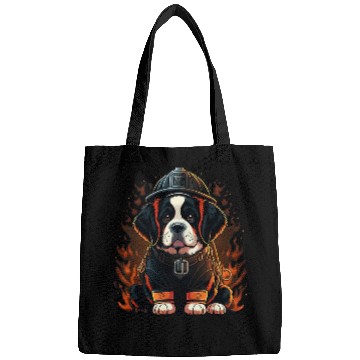 Discover Fireman Firefighter Saint Bernard Fireman on Firefighter Saint Bernard Firemen Bags