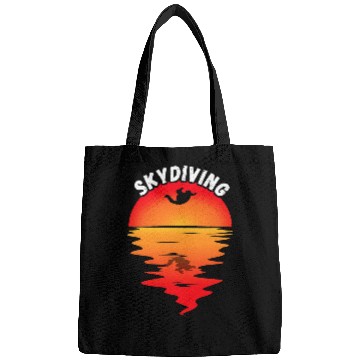 Discover Skydiving Gift vintages Sunset Skydiver Parachuting Parachutist Bags