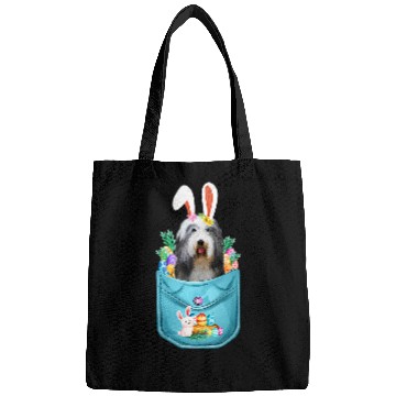 Discover Bunny Bearded Collie In Pocket Easter Day Eggs Bunny Dog Bags