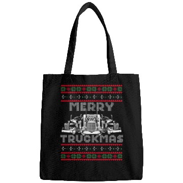 Discover Christmas Semi Truck Funny Christmas Trucker Merry Truckmas Bags