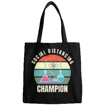 Discover Social Distancing Champion Science Teacher Student Funny Bags