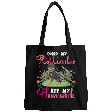 Discover Dog Rottweiler Sorry My Rottweiler Ate My Homework Floral Dog Cute Student Bags