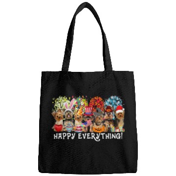 Discover Yorkshire Terrier Happy Everything Yorkshire Terrier Dog Seasons All Year Tree24 Yorkie Bags