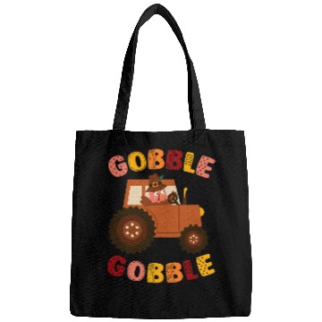Discover Tractor driving Cute Gobble Gobble Turkey Driving Tractor Thanksgiving Bags