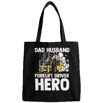 Discover Dad Husband Forklift Driver Hero Forklift Operator Vintage Bags