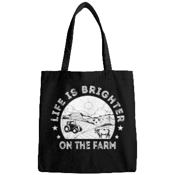 Discover Tractor driving Life Is Brighter On The Farm Funny Tractor Farming Bags
