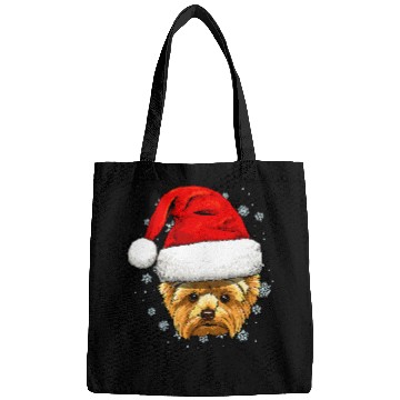 Discover Yorkshire Terrier Dog Christmas Santa Clause Navidad Xmas351 Yorkie Bags