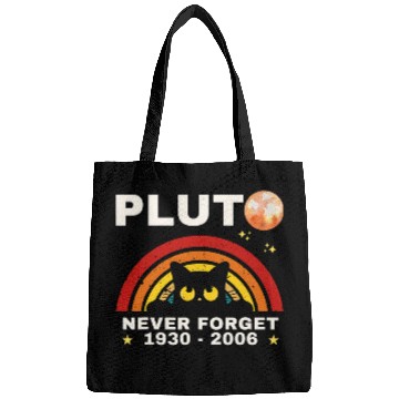 Discover Planet Pluto Never Forget Retro Style CatLoving Scientist Bags
