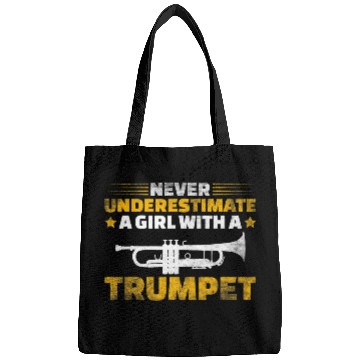Discover Trumpet Lover Girl Funny Trumpet Player Jazz Band Trombone Bags