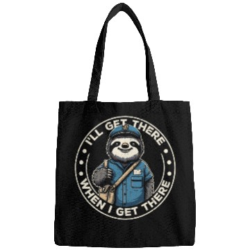 Discover Sloth Postal Worker Funny Postman Mail Carrier Sloth Grunge Bags