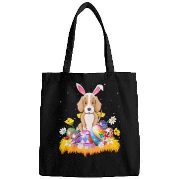 Discover Funny Easter Egg Lover Foxhound Dog Easter Sunday Bags