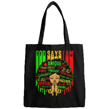 Discover Black Girl God Says I Am Black Melanin Pride History Month 17 Bags