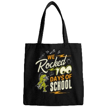 Discover Funny Student Gift T Rex We Rocked 100 Days Of School Bags