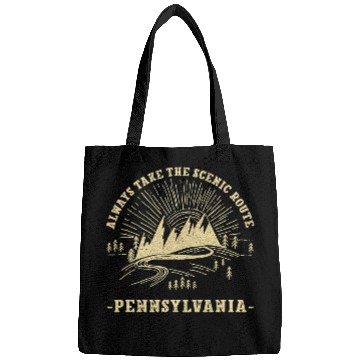Discover Hiking Hiker Always Take the Scenic Route Pennsylvania Hiking PA Hike Bags