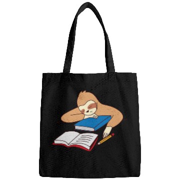 Discover Sloth Studying Falling Asleep Ironic Student Tired Lazy Bags