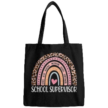 Discover Funny School Supervisor Rainbow Leopard Print Bags