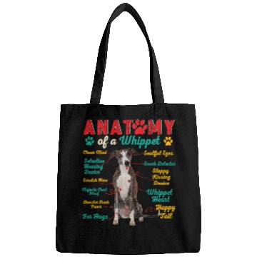 Discover vintages Anatomy Of A Whippet Funny Dog Owner Lover Bags