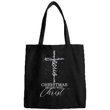 Discover Christian Jesus Womens Christmas begins with Christ Jesus Faithful Christian Light VNeck 110 Christ Bags