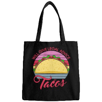 Discover Will Give Legal Advice For Tacos Funny Lawyer Law Student Bags