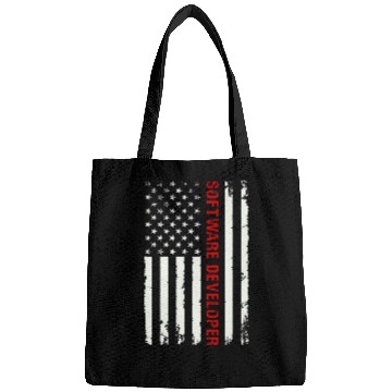 Discover Software Developer USA Flag Programming Programmer Coding Bags
