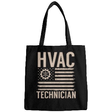 Discover HVAC Tech Technician Heating Cooling Repairman American Flag Bags