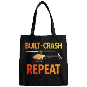 Discover RC Model Building Helicopter Build Crash Repeat Pilot Funny 1 Bags