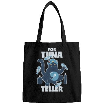 Discover Fortune Teller Cat with Tuna Fortunateller Pun Bags