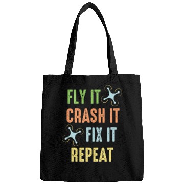Discover Fly Crash Fix Repeat Drone Pilot Bags
